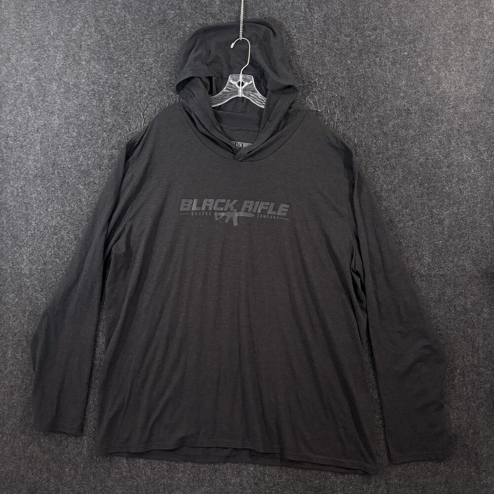 Black Rifle Coffee Company Hoodie Shirt Men's 3XL Gray Logo Long Sleeve Tee